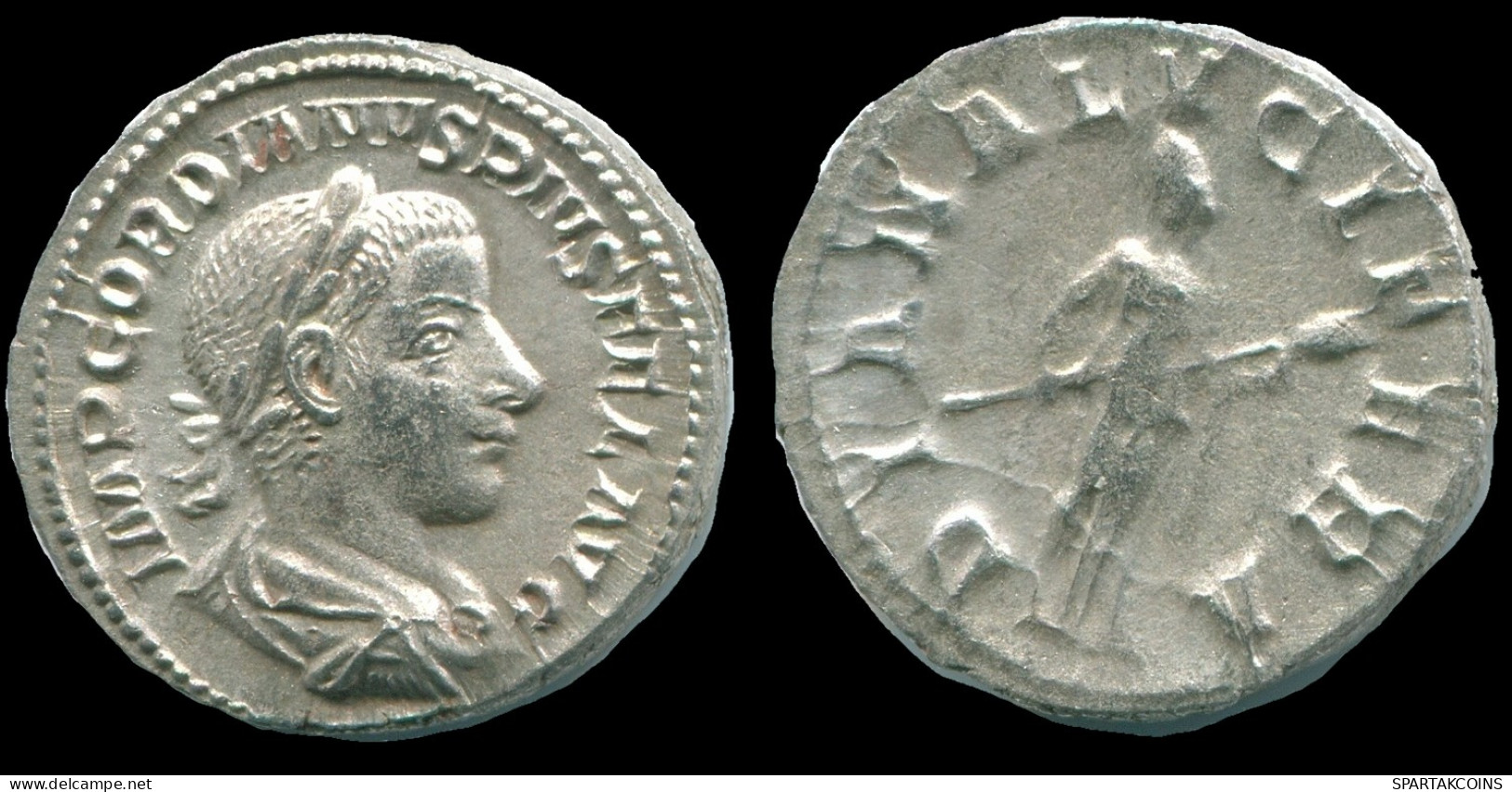 GORDIAN III AR DENARIUS ROME (7TH ISSUE. 1ST OFFICINA) DIANA #ANC13049.84.F.A - The Military Crisis (235 AD To 284 AD)