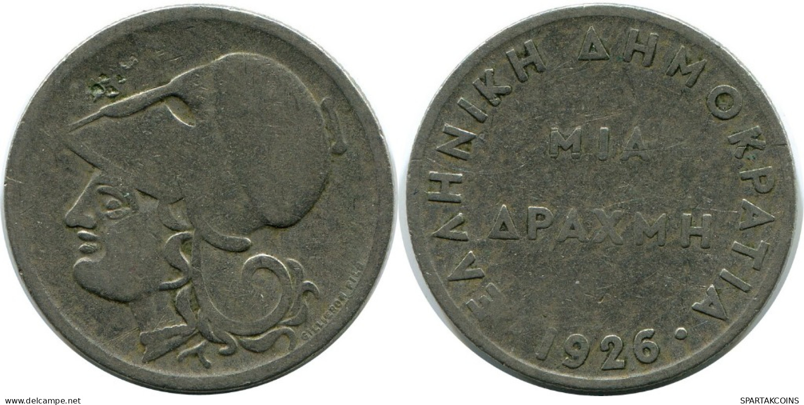 1 DRACHMA 1926 GRECIA GREECE Moneda #AH723.E.A - Griekenland