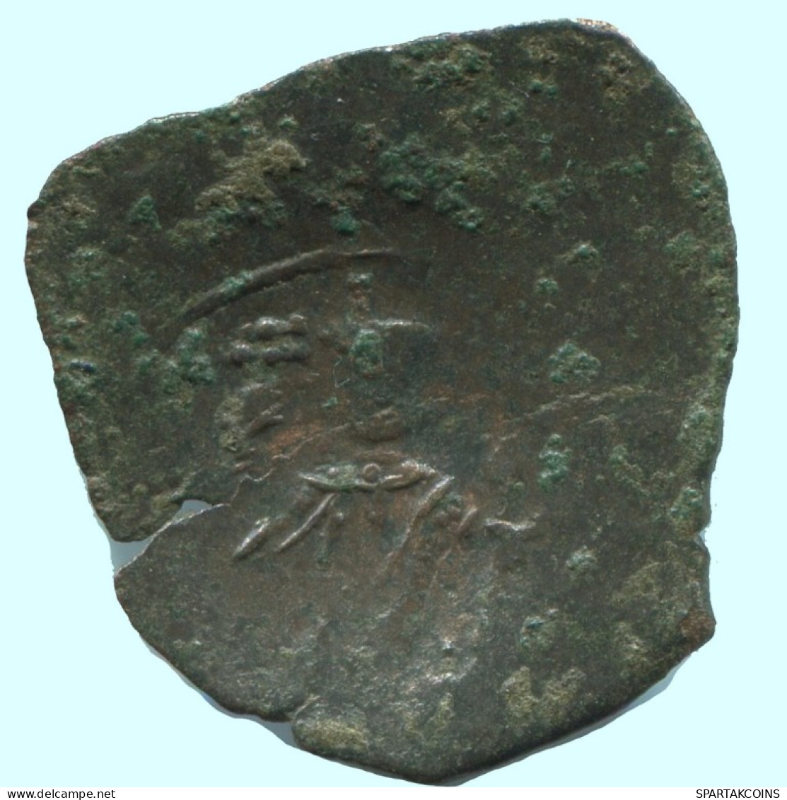 Auténtico Original Antiguo BYZANTINE IMPERIO Trachy Moneda 1.7g/21mm #AG643.4.E.A - Byzantium