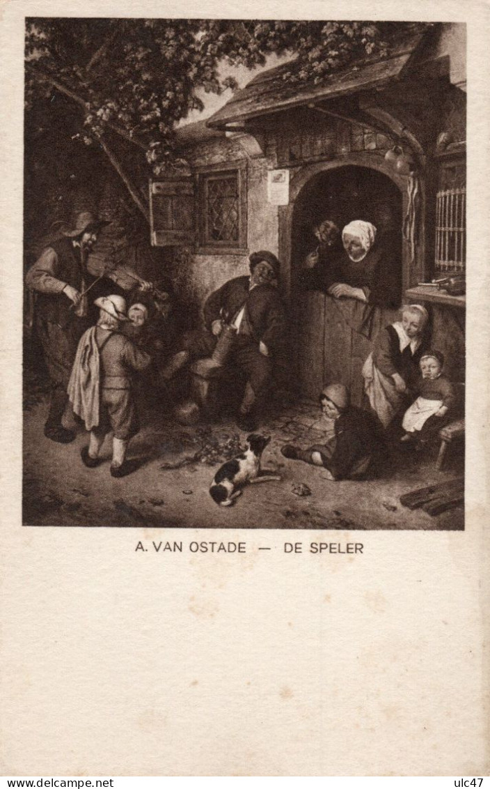 - A. VAN OSTADE - DE SPELER - Scan Verso - - Peintures & Tableaux