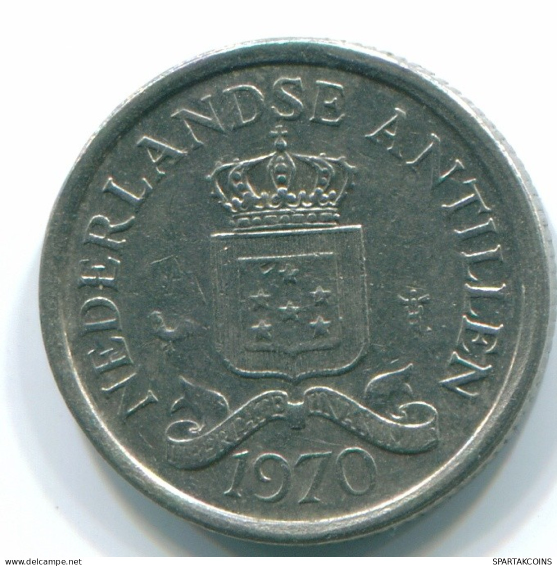 10 CENTS 1974 ANTILLES NÉERLANDAISES Nickel Colonial Pièce #S13494.F.A - Antille Olandesi