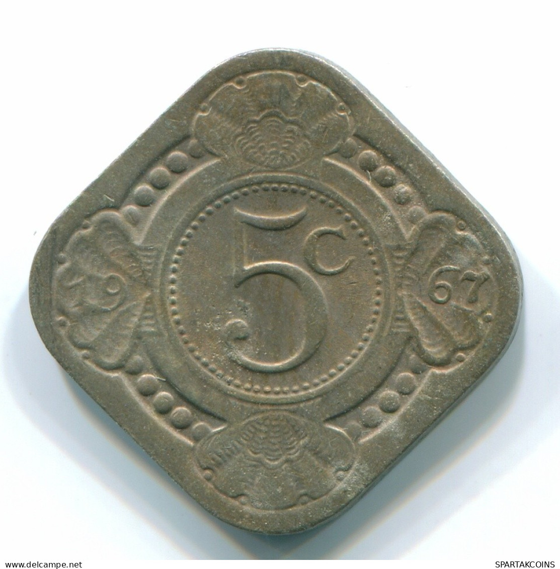 5 CENTS 1967 ANTILLAS NEERLANDESAS Nickel Colonial Moneda #S12458.E.A - Antilles Néerlandaises