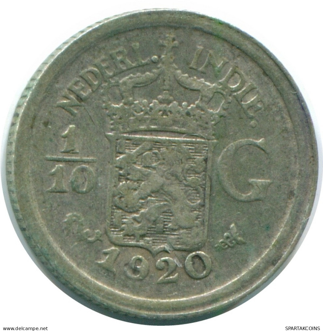 1/10 GULDEN 1920 INDIAS ORIENTALES DE LOS PAÍSES BAJOS PLATA #NL13375.3.E.A - Indes Neerlandesas