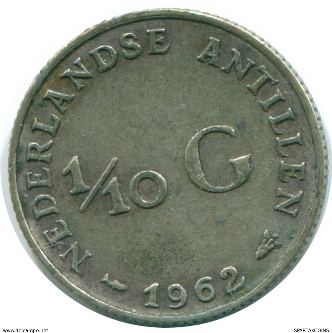 1/10 GULDEN 1962 ANTILLES NÉERLANDAISES ARGENT Colonial Pièce #NL12450.3.F.A - Antillas Neerlandesas