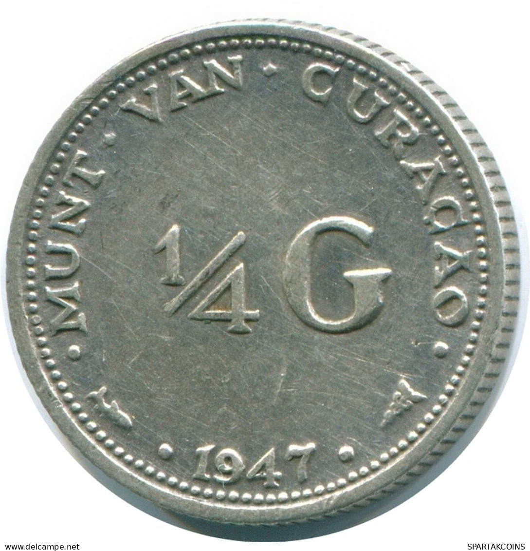 1/4 GULDEN 1947 CURACAO Netherlands SILVER Colonial Coin #NL10771.4.U.A - Curaçao