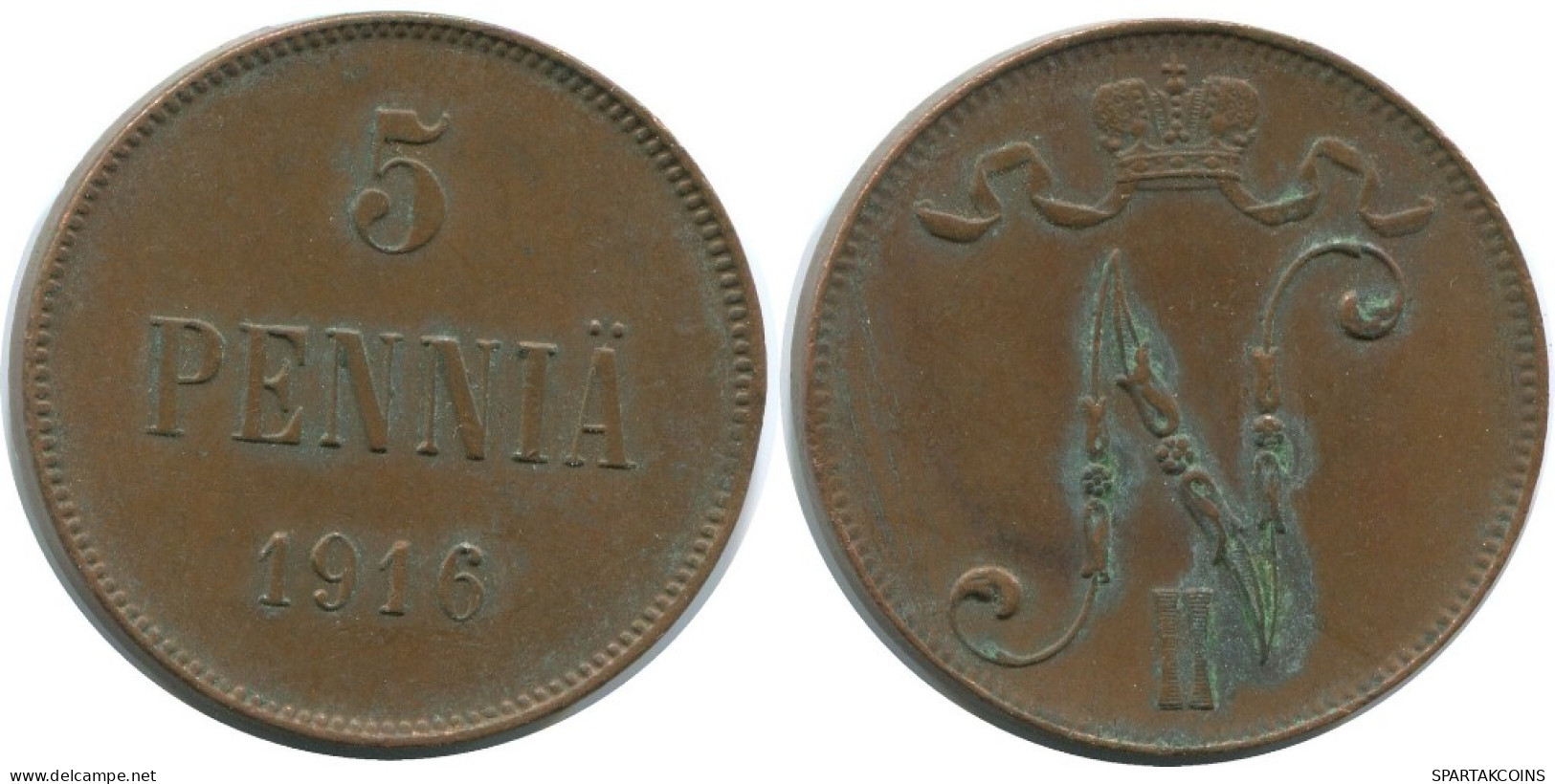 5 PENNIA 1916 FINLAND Coin RUSSIA EMPIRE #AB203.5.U.A - Finlande