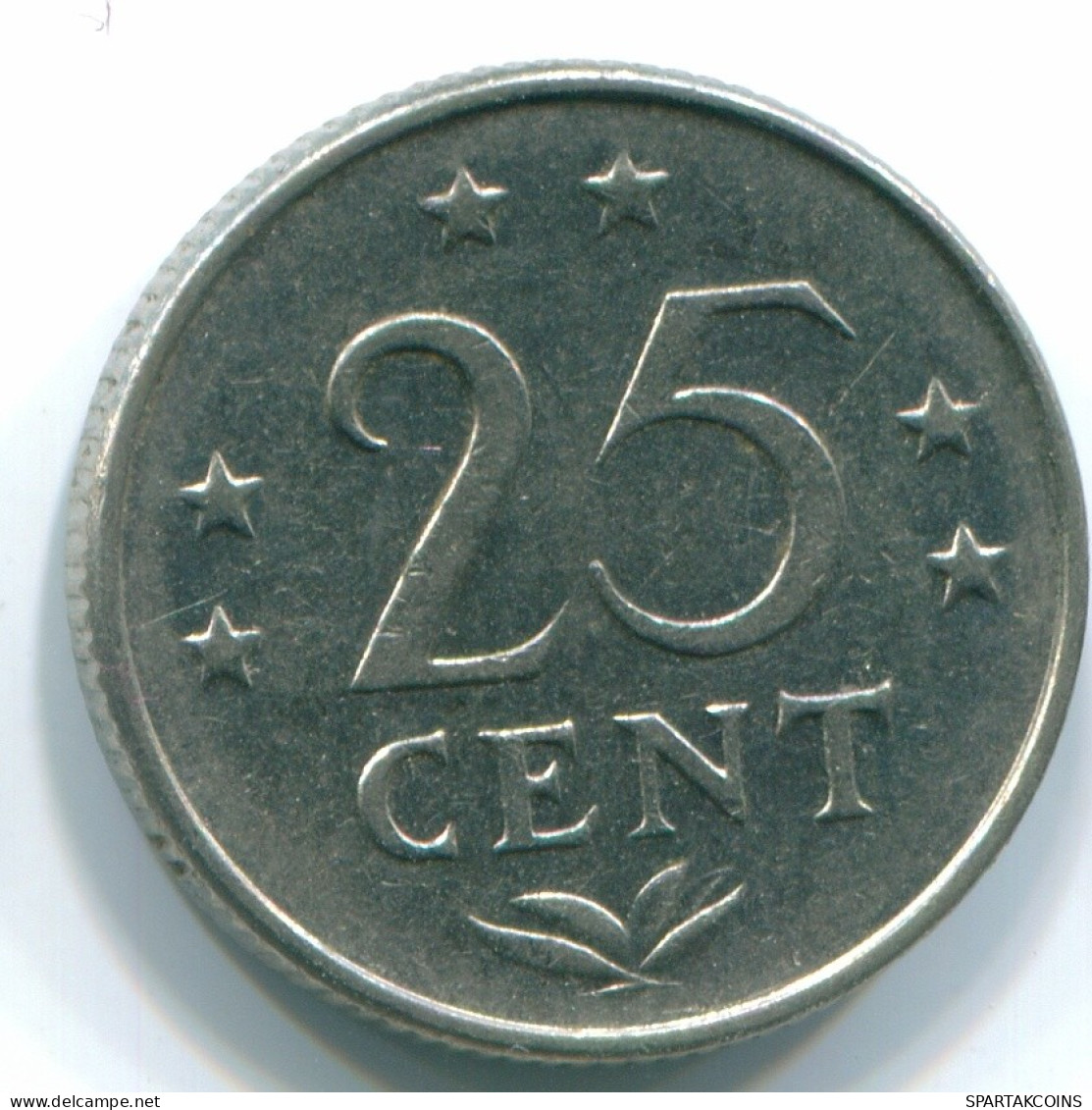 25 CENTS 1976 NIEDERLÄNDISCHE ANTILLEN Nickel Koloniale Münze #S11641.D.A - Antille Olandesi