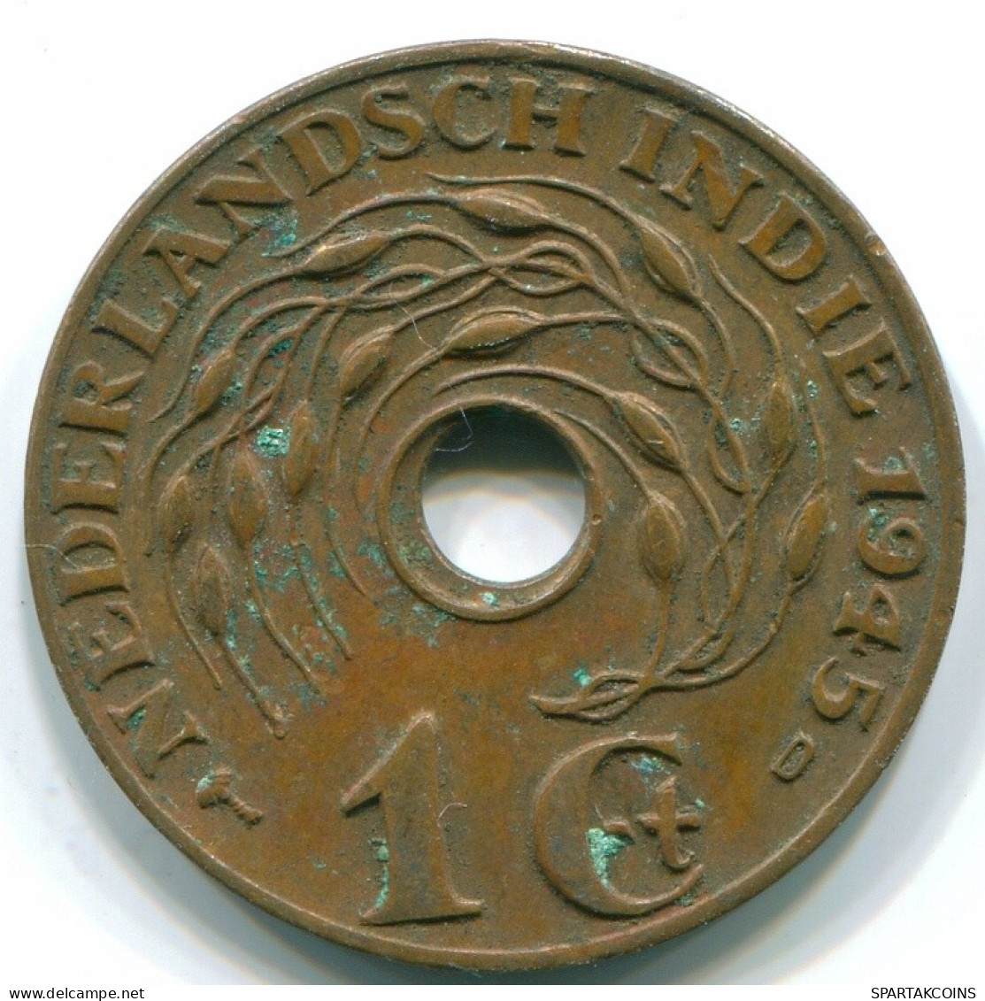 1 CENT 1945 D NIEDERLANDE OSTINDIEN INDONESISCH Koloniale Münze #S10383.D.A - Indie Olandesi