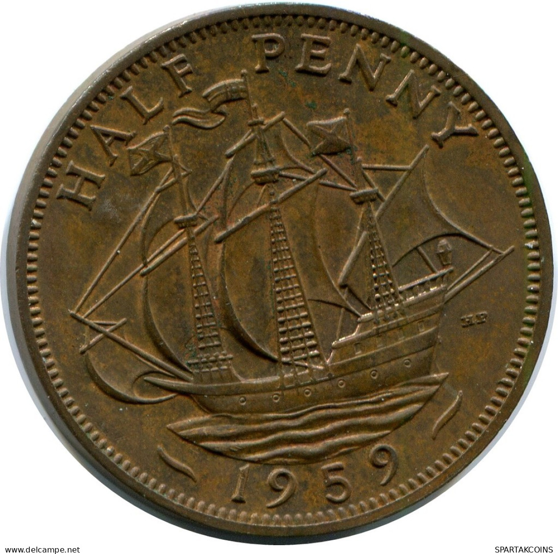 HALF PENNY 1959 UK GROßBRITANNIEN GREAT BRITAIN Münze #BA989.D.A - C. 1/2 Penny