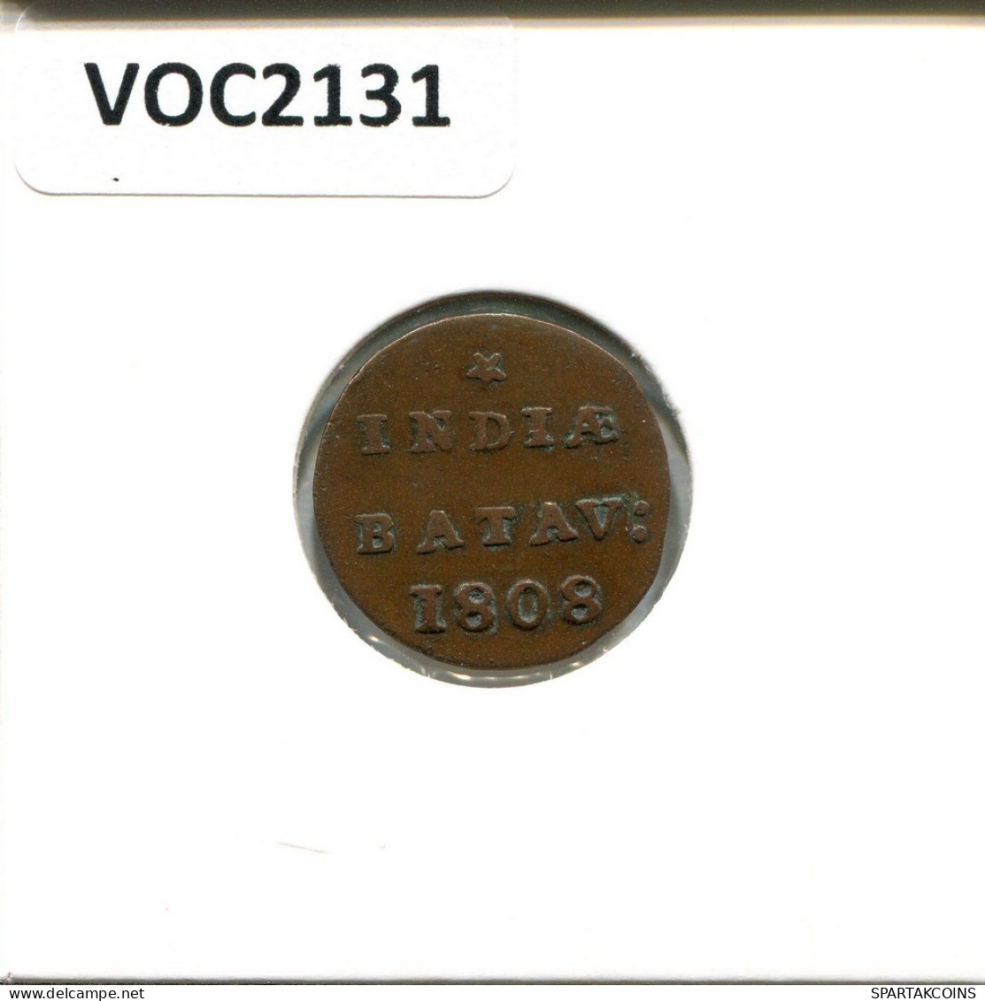 1808 BATAVIA VOC 1/2 DUIT NEERLANDÉS NETHERLANDS INDIES #VOC2131.10.E.A - Indie Olandesi
