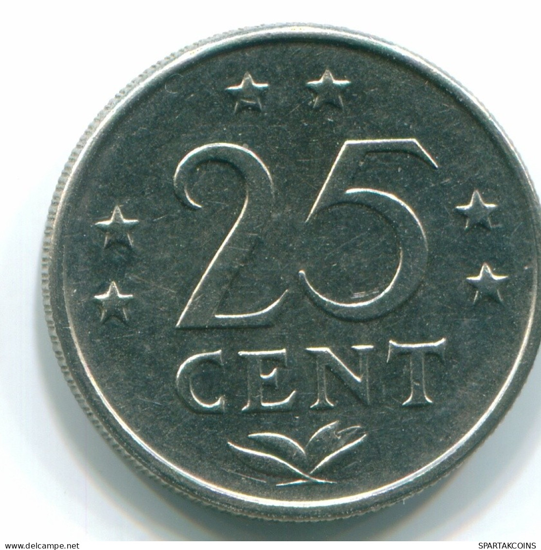 25 CENTS 1971 ANTILLES NÉERLANDAISES Nickel Colonial Pièce #S11543.F.A - Antille Olandesi