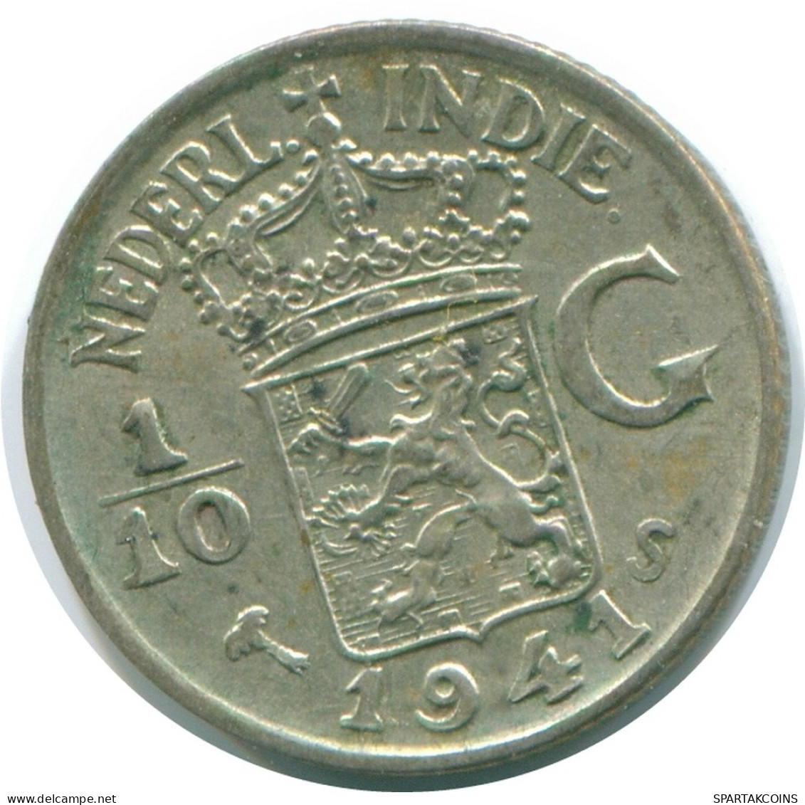 1/10 GULDEN 1941 S NIEDERLANDE OSTINDIEN SILBER Koloniale Münze #NL13663.3.D.A - Indie Olandesi