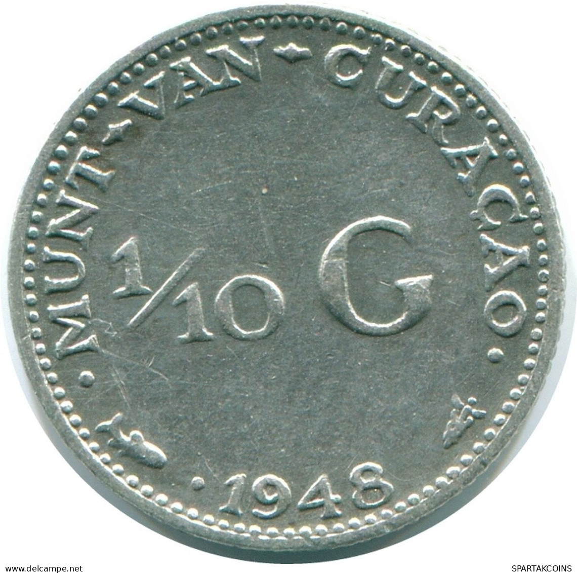 1/10 GULDEN 1948 CURACAO NIEDERLANDE SILBER Koloniale Münze #NL11923.3.D.A - Curacao