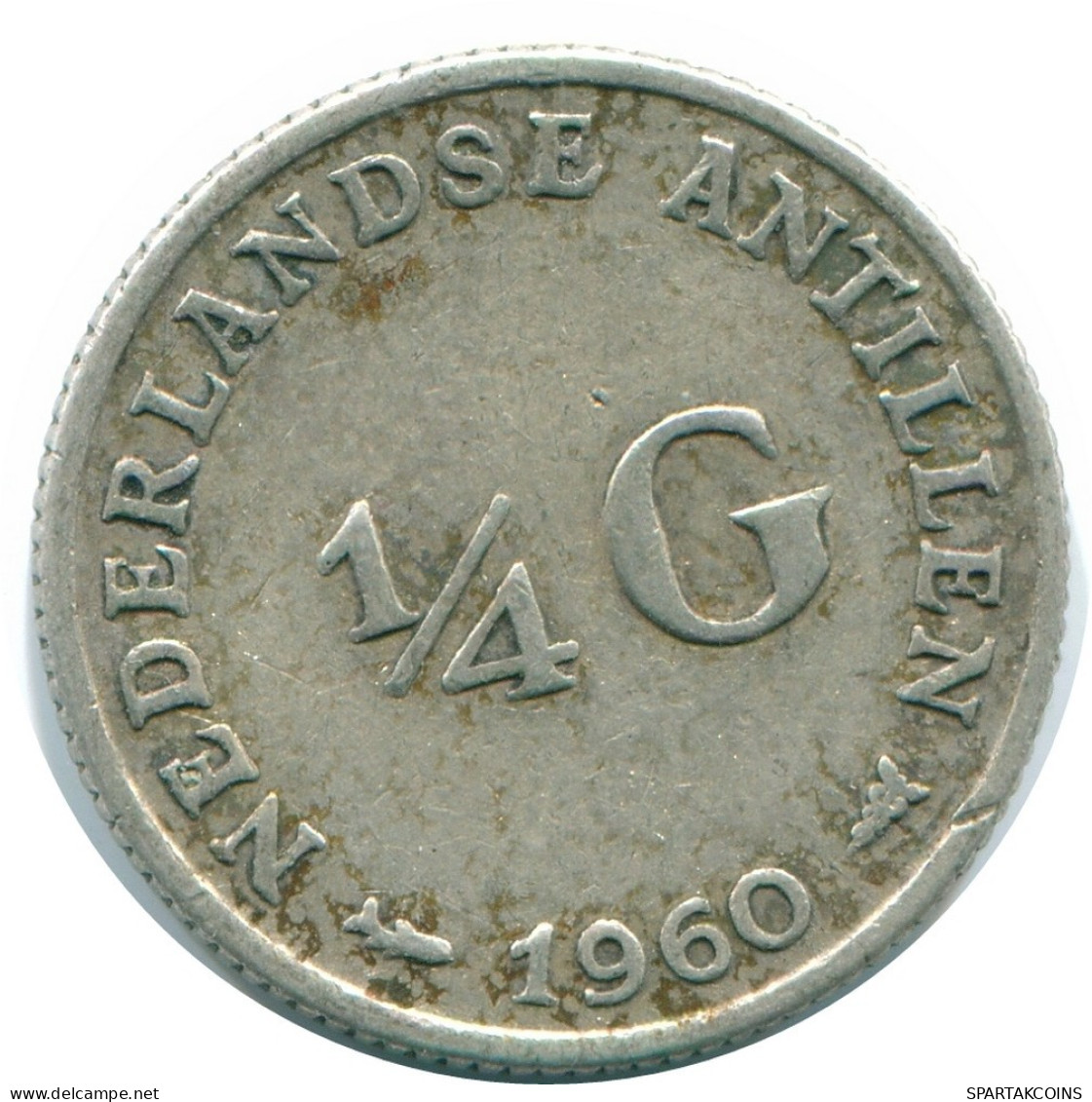 1/4 GULDEN 1960 ANTILLAS NEERLANDESAS PLATA Colonial Moneda #NL11047.4.E.A - Niederländische Antillen