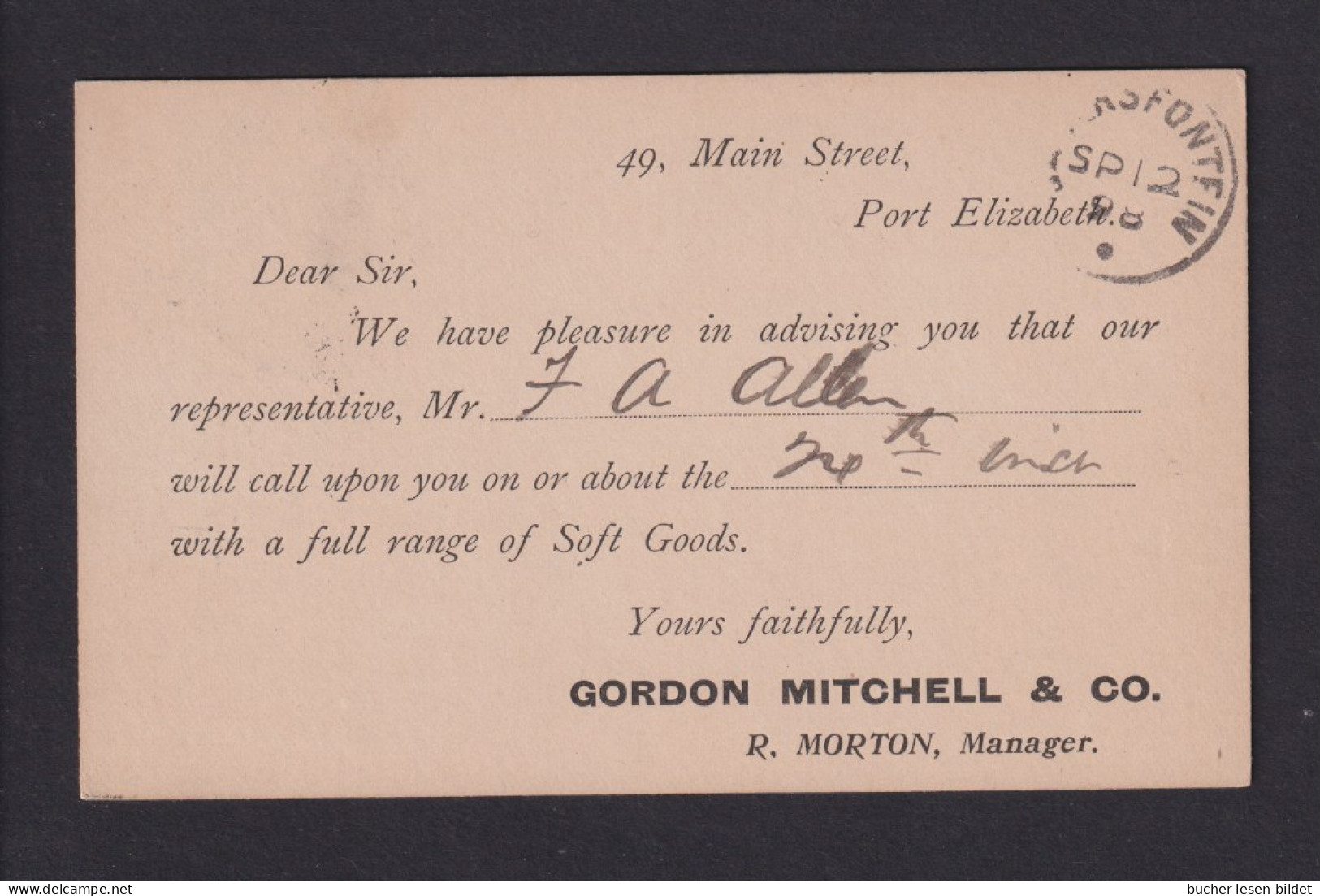 1898 - 1/2 P. Ganzsache Mit Zudruck Ab Port Elizabeth  - Cape Of Good Hope (1853-1904)