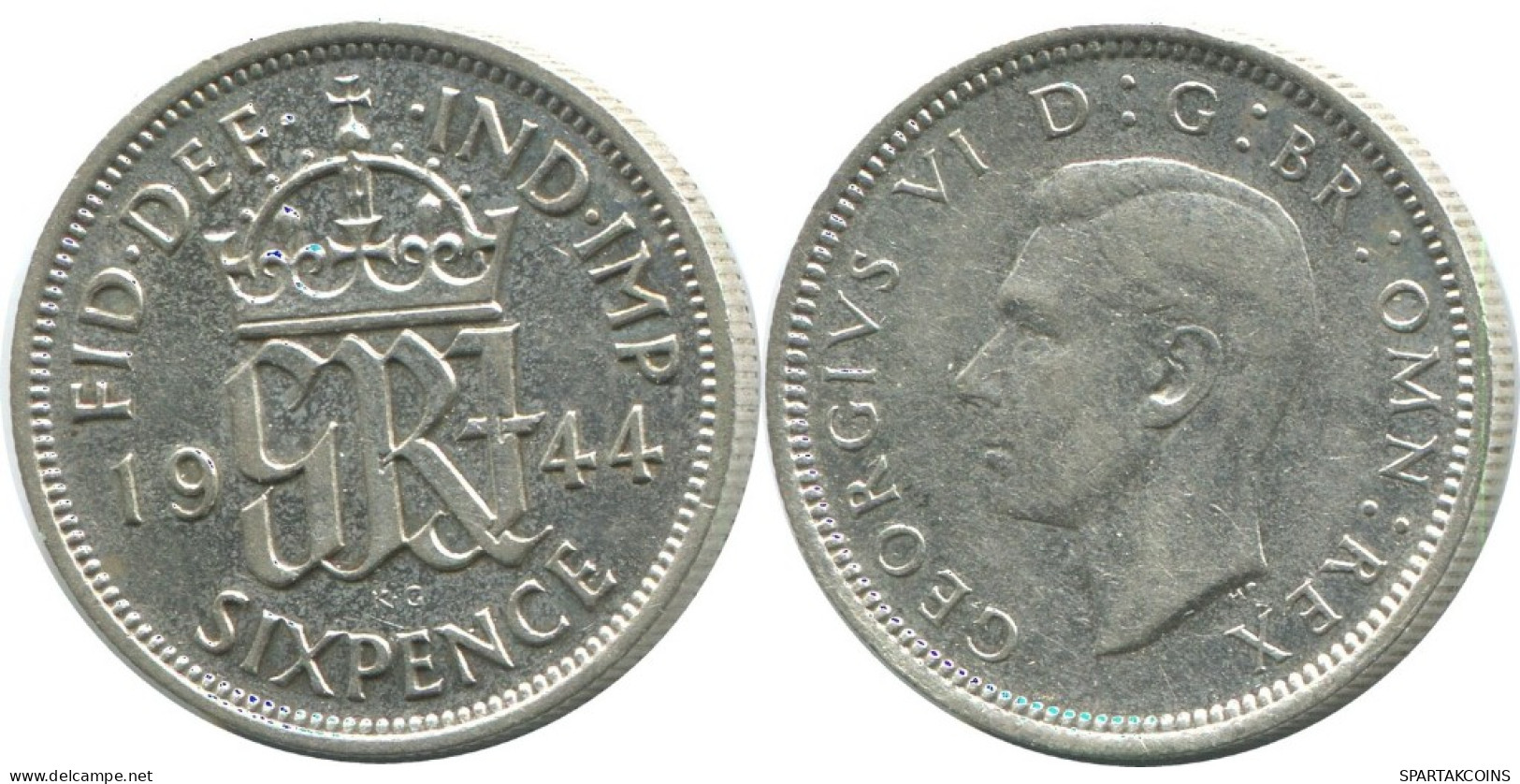 SIXPENCE 1944 UK GRANDE-BRETAGNE GREAT BRITAIN ARGENT Pièce #AG944.1.F.A - H. 6 Pence