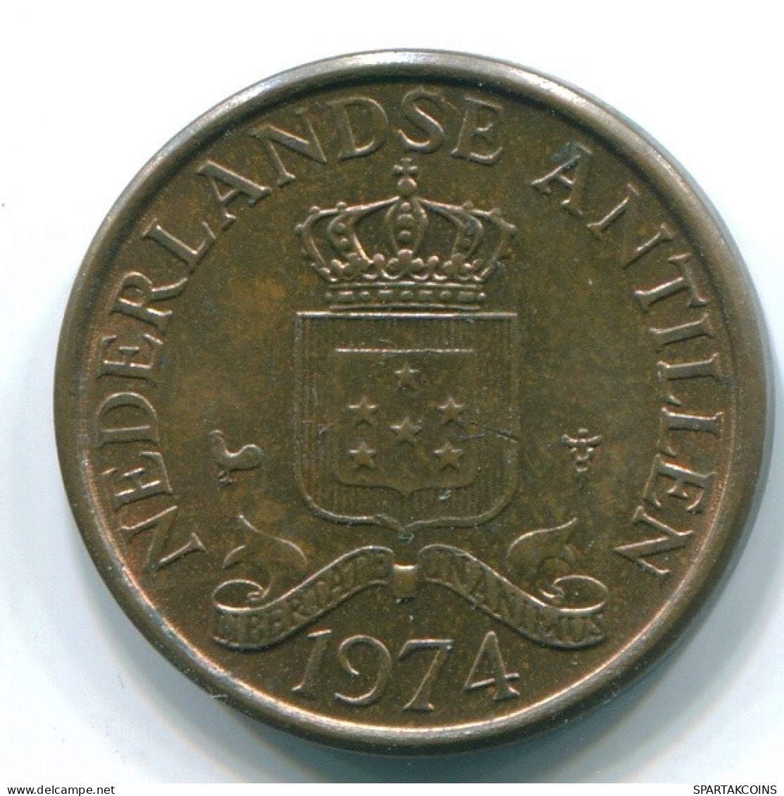 1 CENT 1974 NIEDERLÄNDISCHE ANTILLEN Bronze Koloniale Münze #S10662.D.A - Antilles Néerlandaises