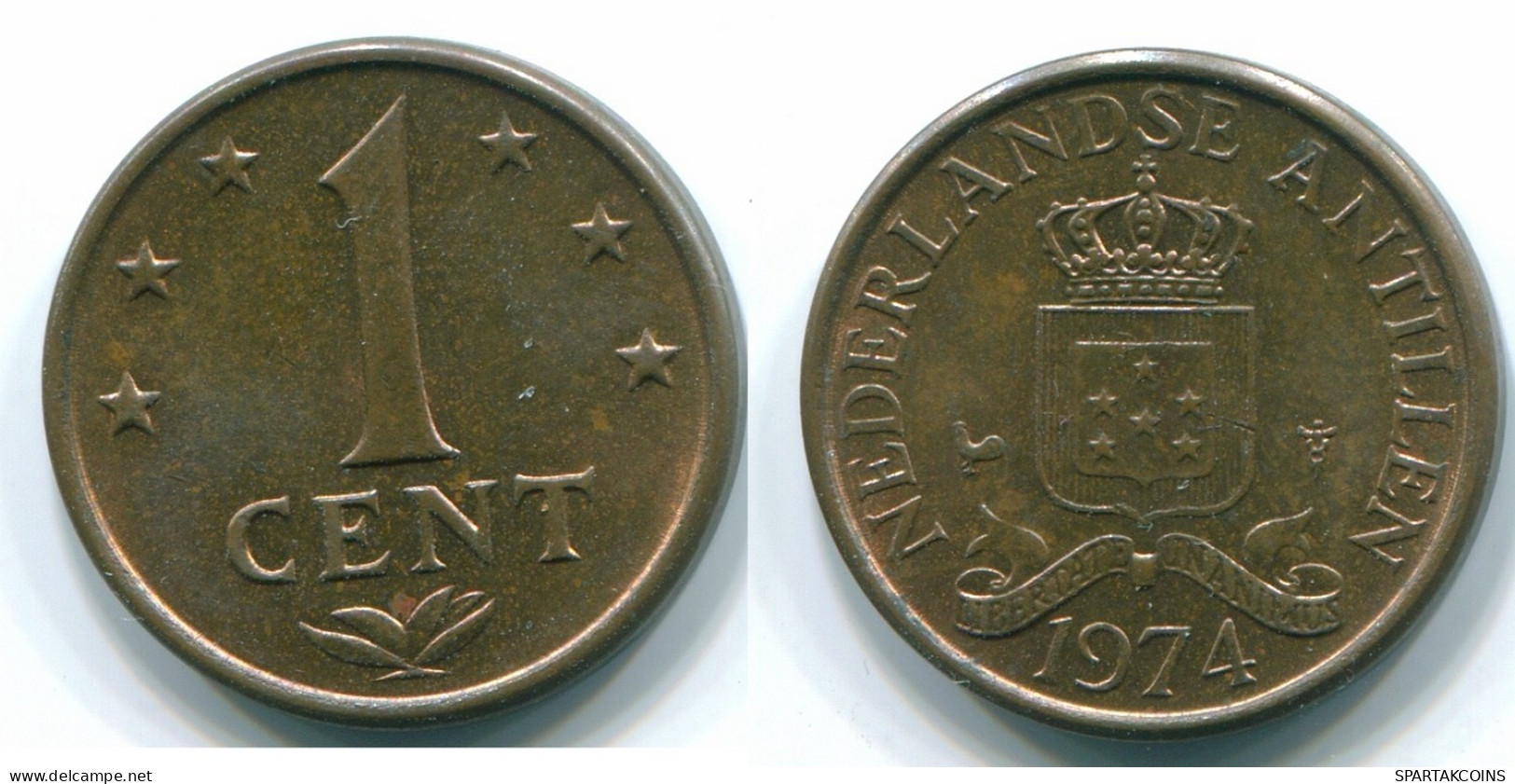 1 CENT 1974 NIEDERLÄNDISCHE ANTILLEN Bronze Koloniale Münze #S10662.D.A - Niederländische Antillen