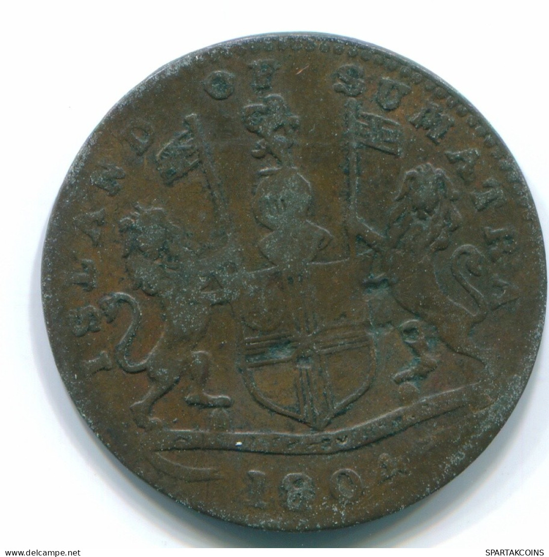 1 KEPING 1804 SUMATRA BRITISH EAST INDIES Copper Colonial Moneda #S11777.E.A - Indien