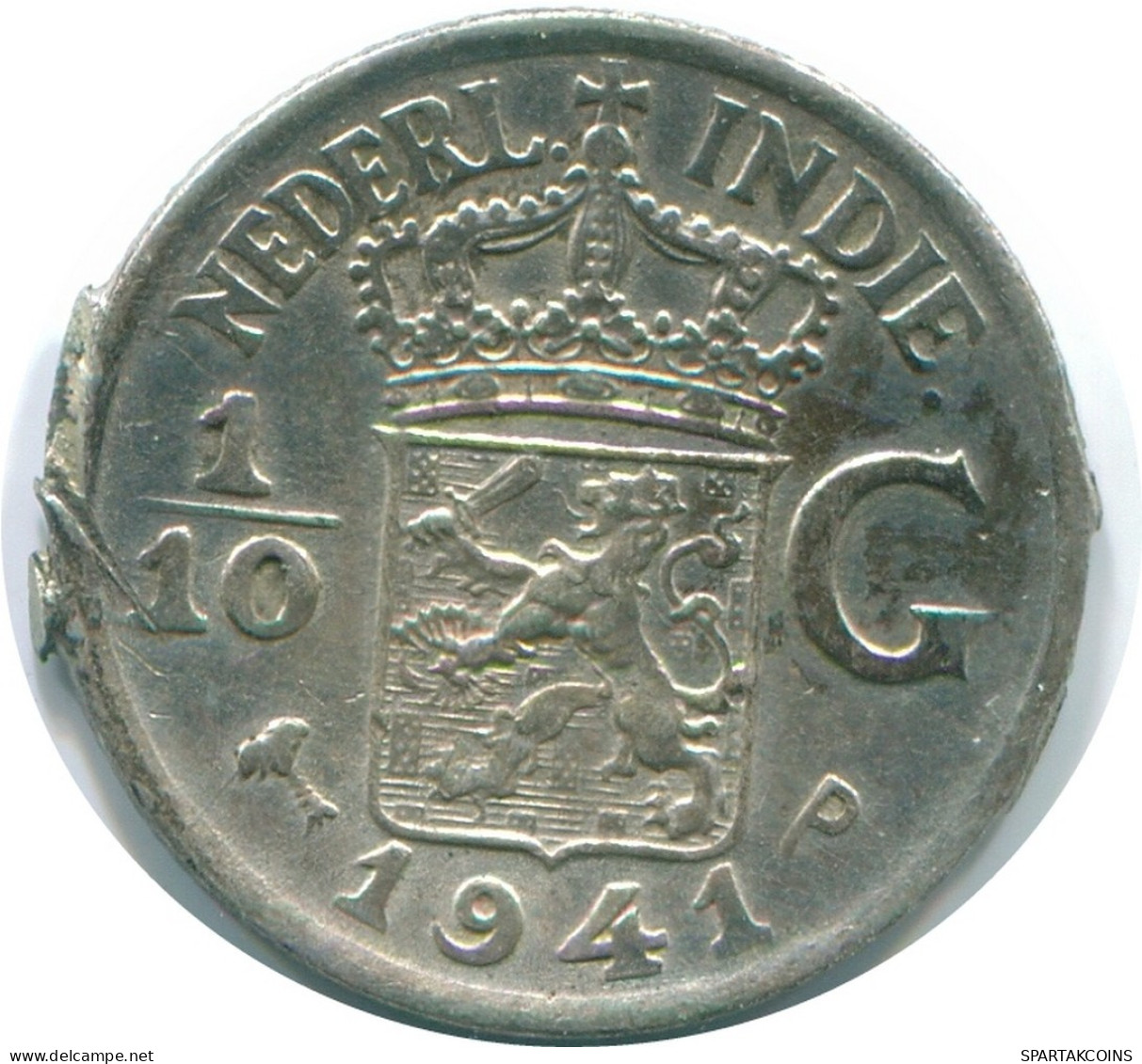 1/10 GULDEN 1941 P INDIAS ORIENTALES DE LOS PAÍSES BAJOS PLATA #NL13787.3.E.A - Indes Néerlandaises