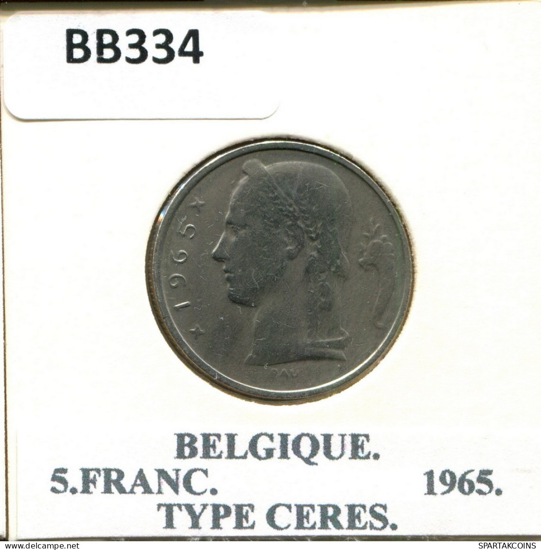 5 FRANCS 1965 Französisch Text BELGIEN BELGIUM Münze #BB334.D.A - 5 Frank