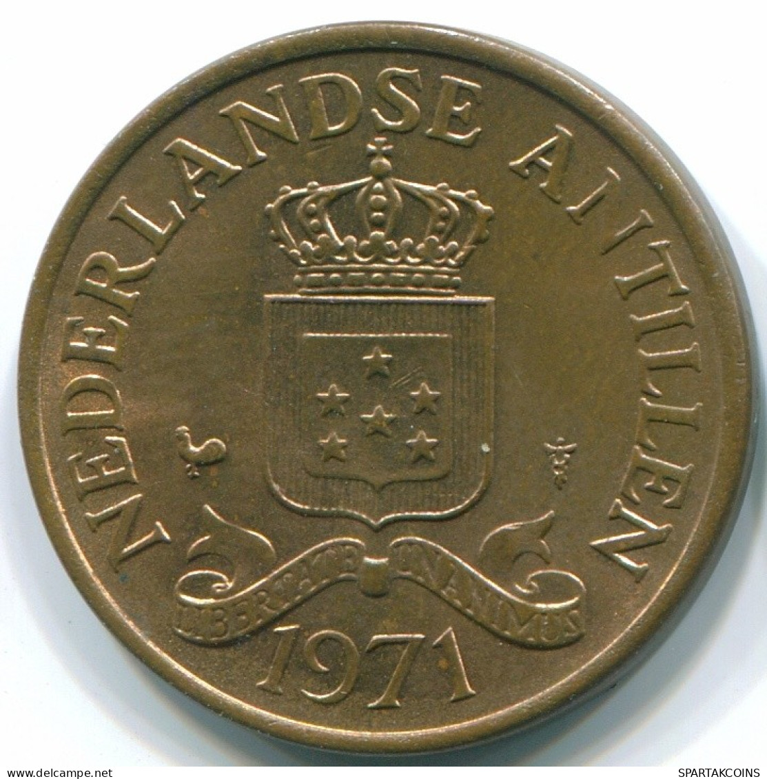 2 1/2 CENT 1971 NIEDERLÄNDISCHE ANTILLEN Bronze Koloniale Münze #S10505.D.A - Antille Olandesi