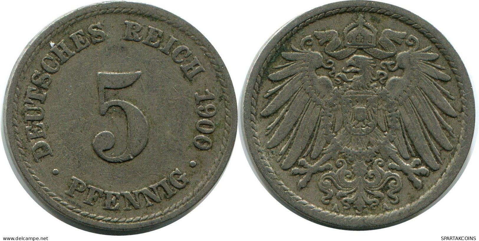 5 PFENNIG 1900 A ALEMANIA Moneda GERMANY #DB230.E.A - 5 Pfennig