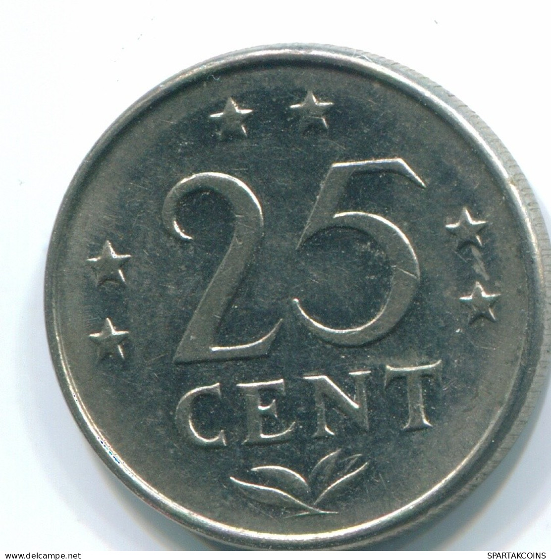 25 CENTS 1971 ANTILLAS NEERLANDESAS Nickel Colonial Moneda #S11582.E.A - Antilles Néerlandaises