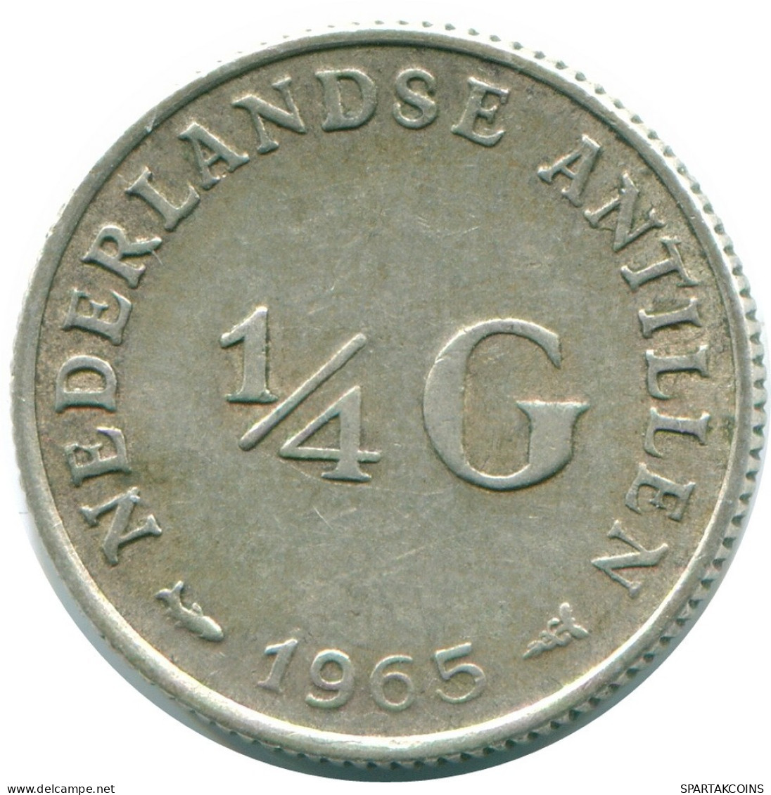 1/4 GULDEN 1965 NIEDERLÄNDISCHE ANTILLEN SILBER Koloniale Münze #NL11426.4.D.A - Niederländische Antillen