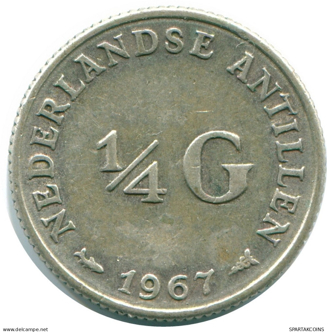 1/4 GULDEN 1967 ANTILLAS NEERLANDESAS PLATA Colonial Moneda #NL11595.4.E.A - Antilles Néerlandaises