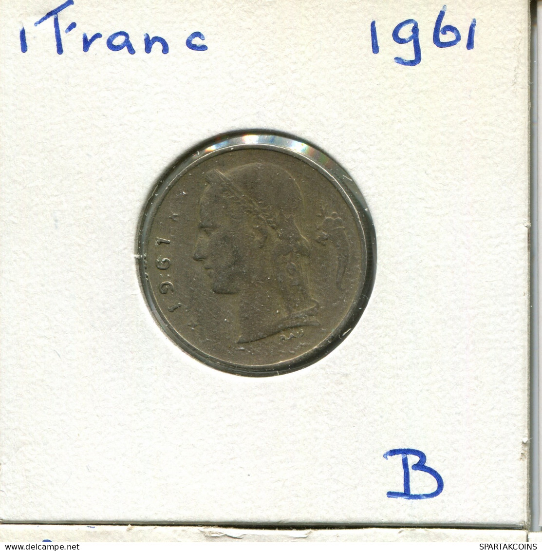 1 FRANC 1961 DUTCH Text BÉLGICA BELGIUM Moneda #AW889.E.A - 1 Franc