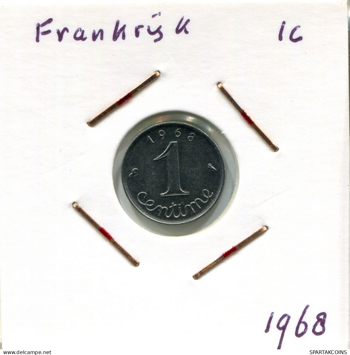 1 CENTIME 1968 FRANKREICH FRANCE Französisch Münze #AM709.D.A - 1 Centime