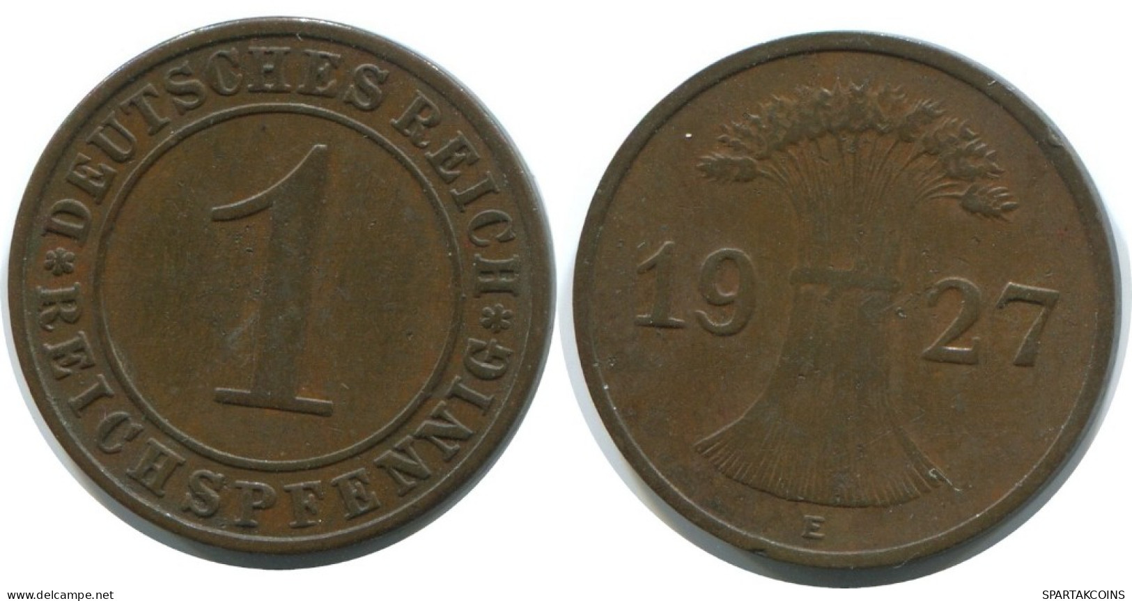 1 REICHSPFENNIG 1927 E ALLEMAGNE Pièce GERMANY #AE209.F.A - 1 Rentenpfennig & 1 Reichspfennig