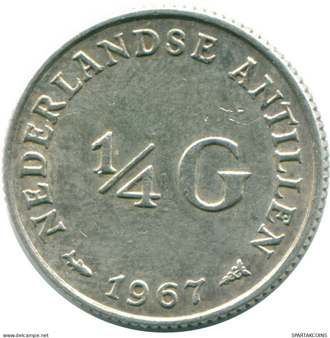 1/4 GULDEN 1967 ANTILLAS NEERLANDESAS PLATA Colonial Moneda #NL11447.4.E.A - Antillas Neerlandesas