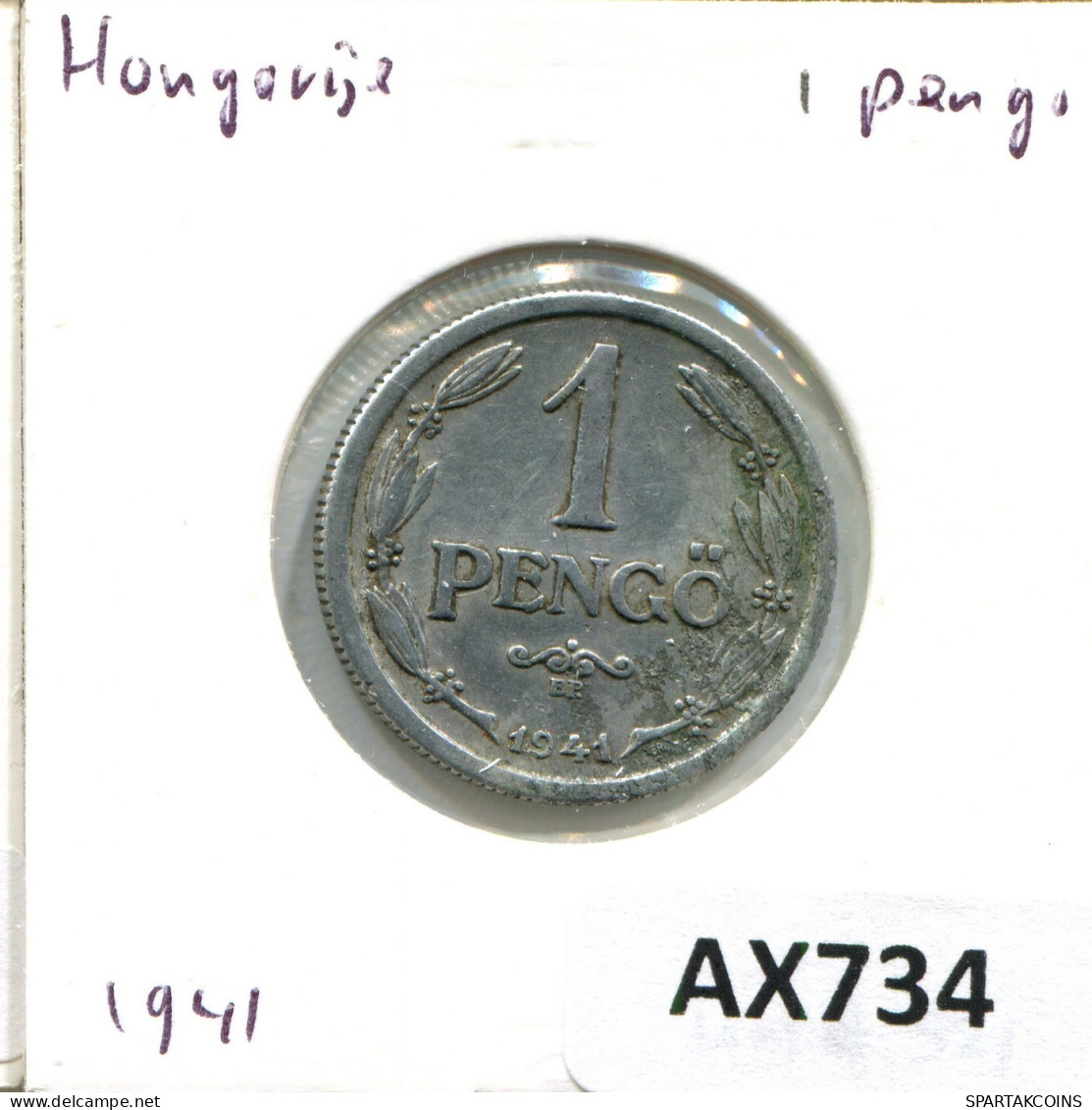 1 PENGO 1941 HUNGRÍA HUNGARY Moneda #AX734.E.A - Hungría