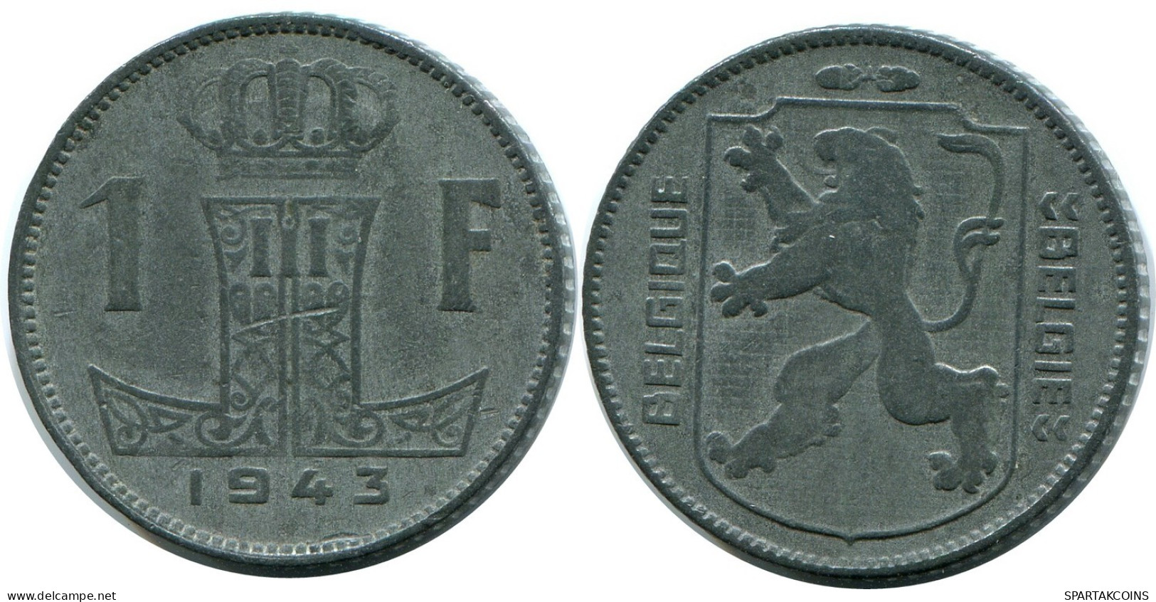 1 FRANC 1943 BELGIQUE-BELGIE BELGIQUE BELGIUM Pièce #BA706.F.A - 1 Franc