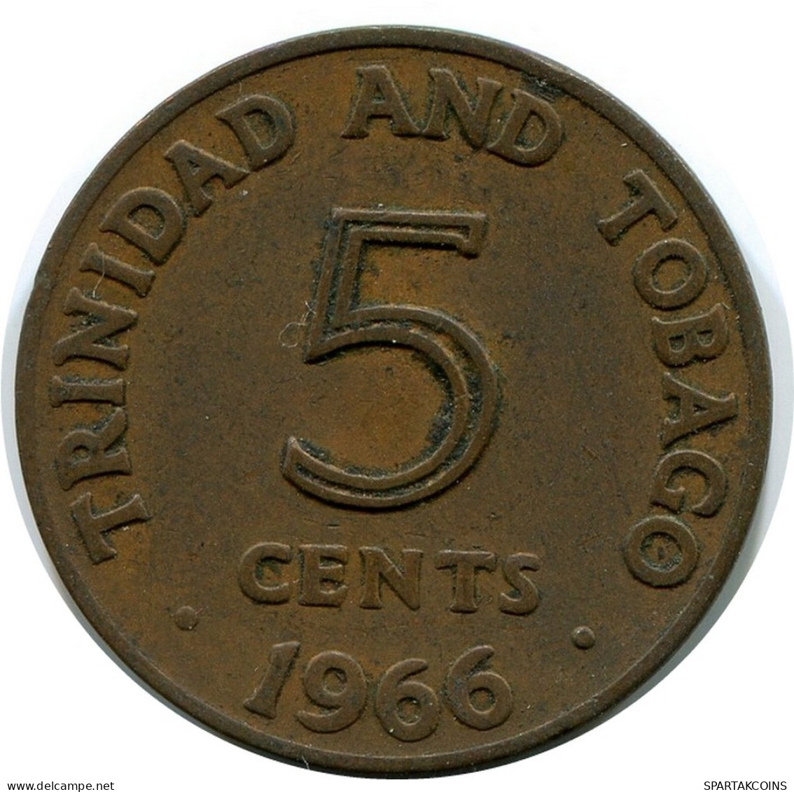 5 CENTS 1966 TRINIDAD & TOBAGO Coin #AR217.U.A - Trinidad Y Tobago