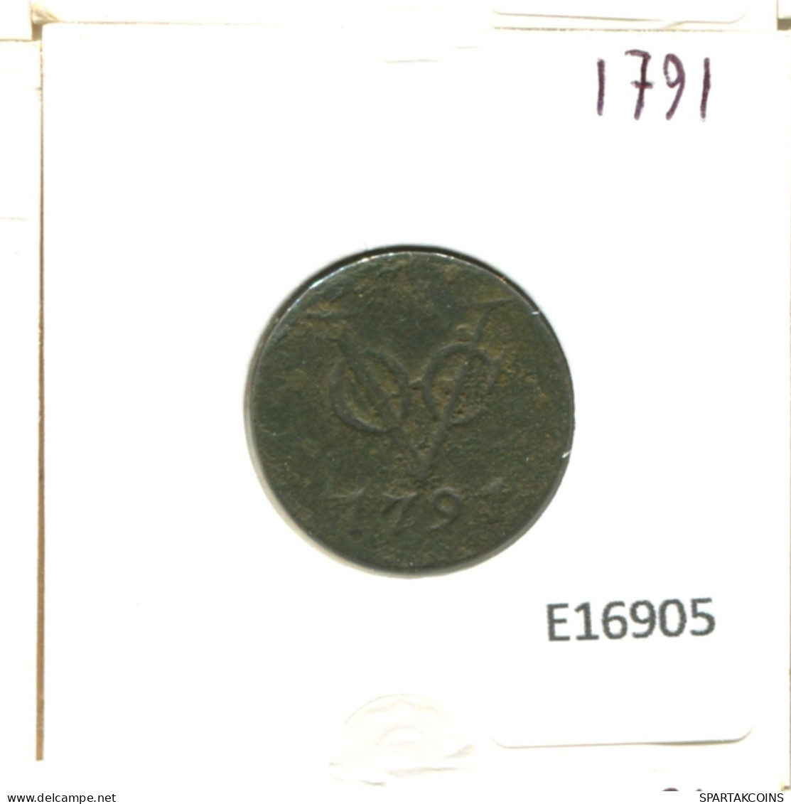 1791 GELDERLAND VOC DUIT NEERLANDÉS NETHERLANDS Colonial Moneda #E16905.8.E.A - Dutch East Indies