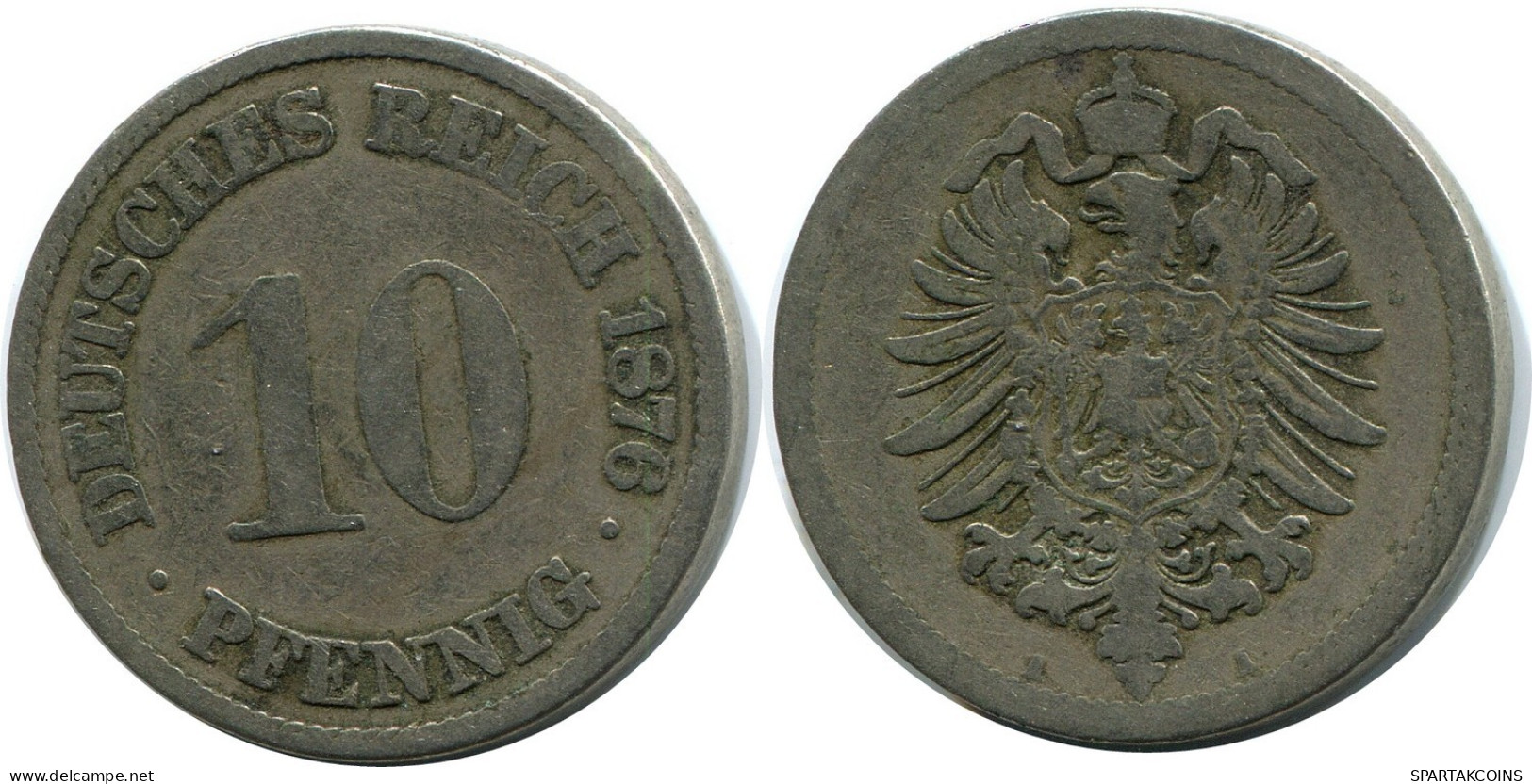 10 PFENNIG 1876 A GERMANY Coin #DB312.U.A - 10 Pfennig
