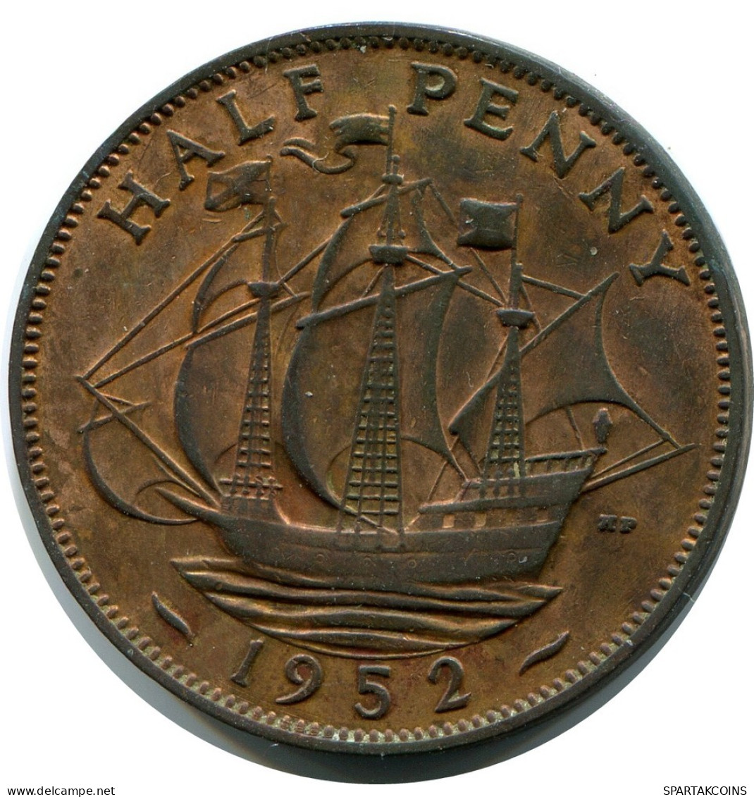 HALF PENNY 1952 UK GRANDE-BRETAGNE GREAT BRITAIN Pièce #AZ679.F.A - C. 1/2 Penny