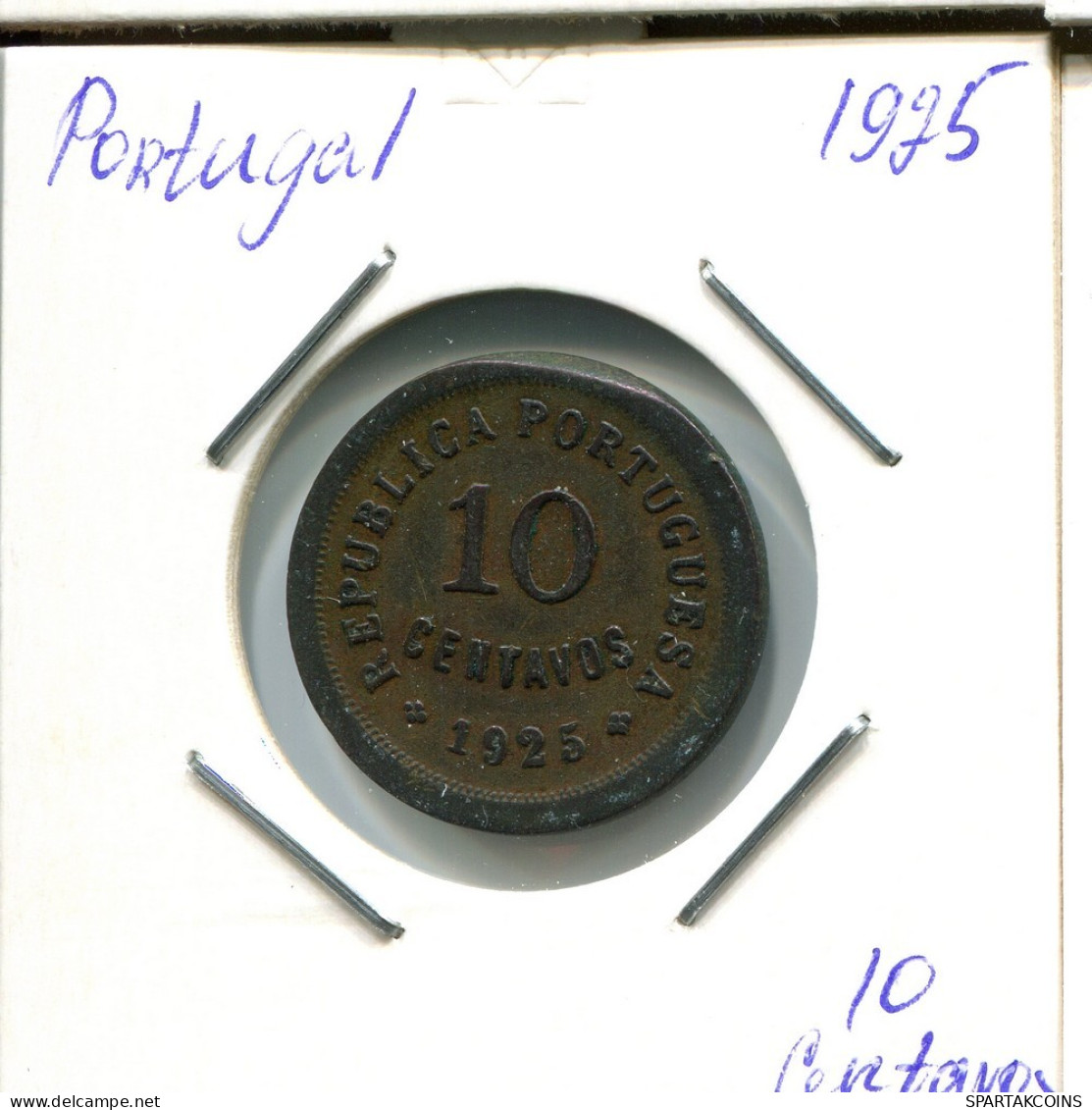 10 CENTAVOS 1925 PORTUGAL Moneda #AT256.E.A - Portugal