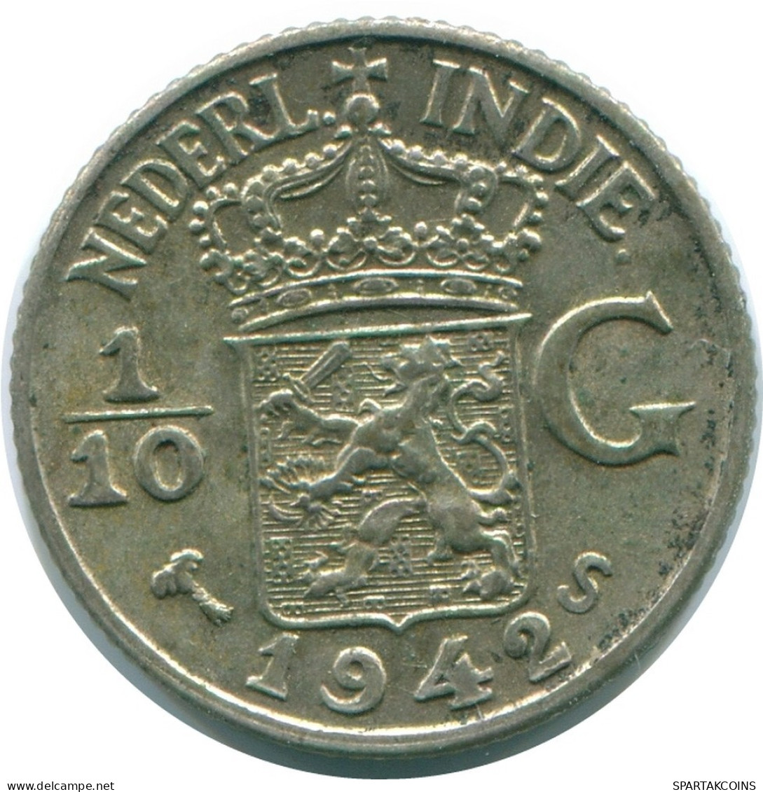1/10 GULDEN 1942 INDIAS ORIENTALES DE LOS PAÍSES BAJOS PLATA #NL13863.3.E.A - Indie Olandesi