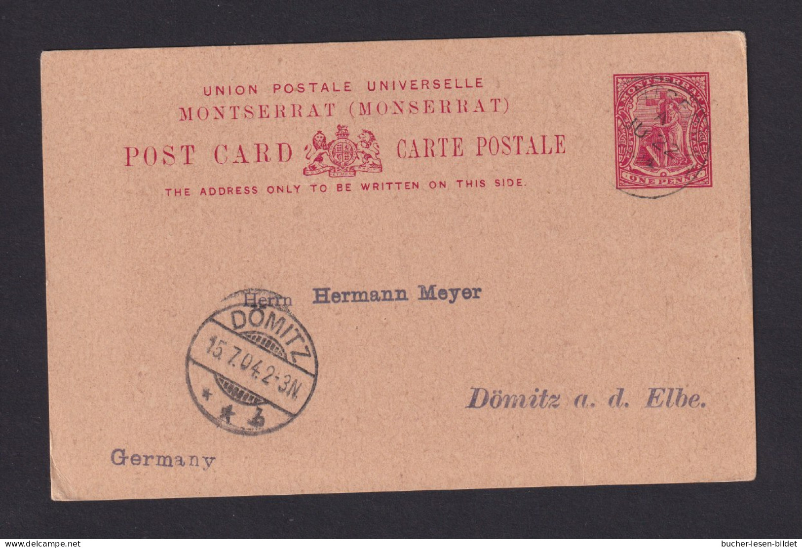 1904 - 1 P. Ganzsache (P 7) Ab Montserat Nach Deutschland - Montserrat