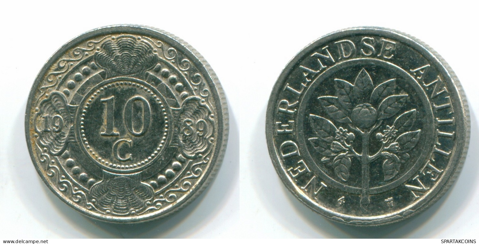 10 CENTS 1989 ANTILLAS NEERLANDESAS Nickel Colonial Moneda #S11319.E.A - Antille Olandesi