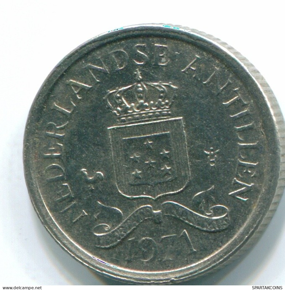 10 CENTS 1971 ANTILLAS NEERLANDESAS Nickel Colonial Moneda #S13466.E.A - Antille Olandesi