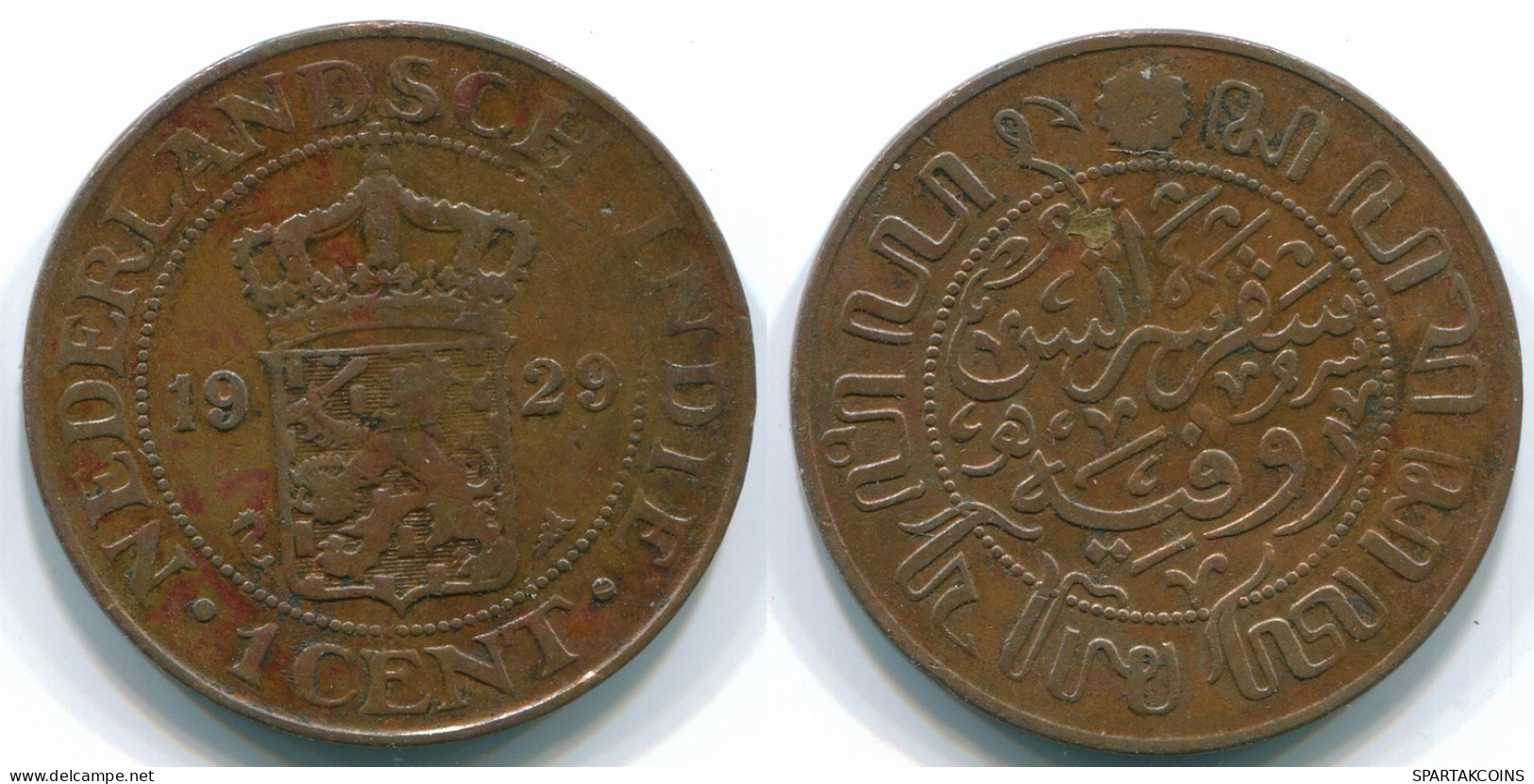 1 CENT 1929 NETHERLANDS EAST INDIES INDONESIA Copper Colonial Coin #S10110.U.A - Indes Neerlandesas