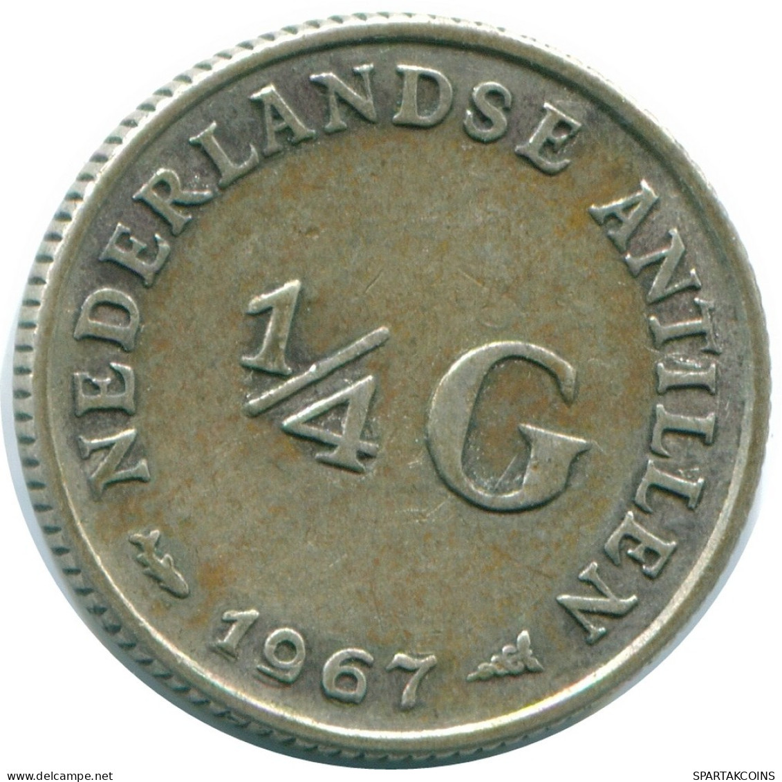 1/4 GULDEN 1967 NETHERLANDS ANTILLES SILVER Colonial Coin #NL11581.4.U.A - Netherlands Antilles
