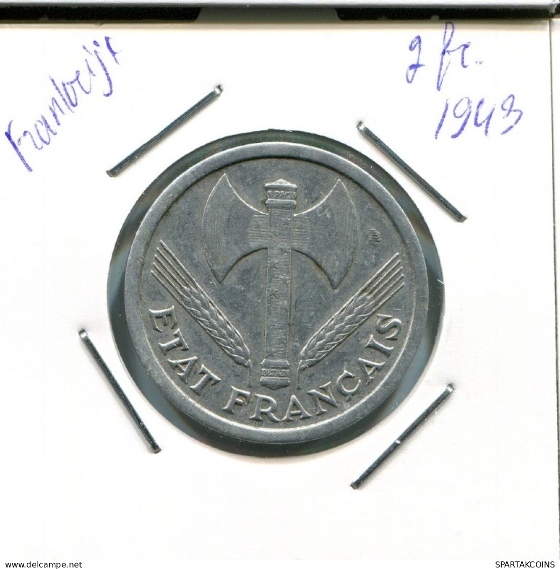 2 FRANCS 1943 FRANCE Pièce Française #AN981.F.A - 2 Francs