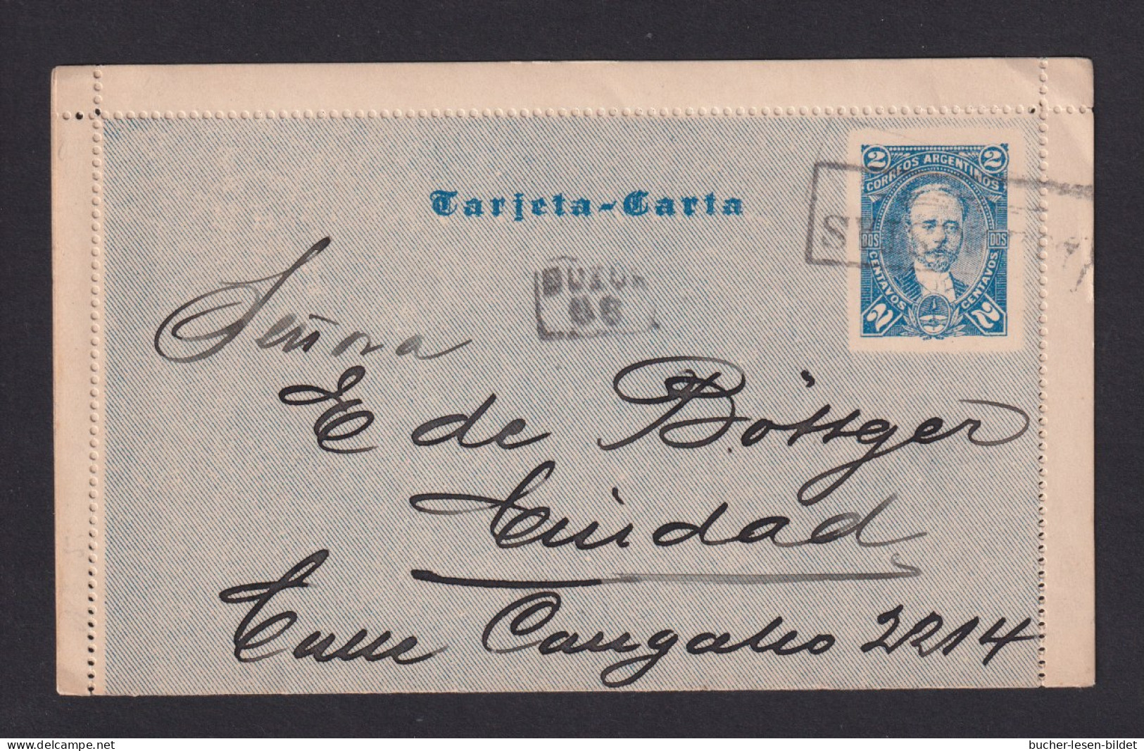 1882 - 2 C. Ganzsache Mit Rahmenstempel Nach Cuidad  - Storia Postale