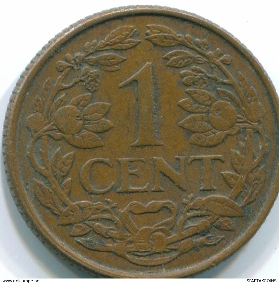 1 CENT 1957 ANTILLAS NEERLANDESAS Bronze Fish Colonial Moneda #S11030.E.A - Antille Olandesi